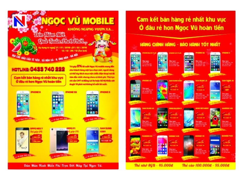 tờ rơi điện thoại