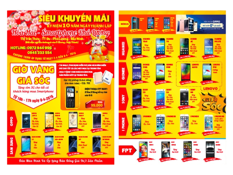tờ rơi điện thoại