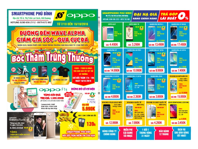 tờ rơi điện thoại
